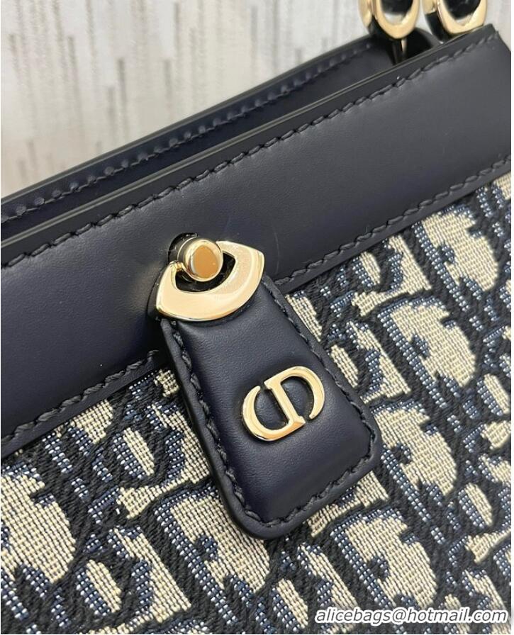 Promotional SMALL DIOR KEY BAG Blue Dior Oblique Jacquard M1844O