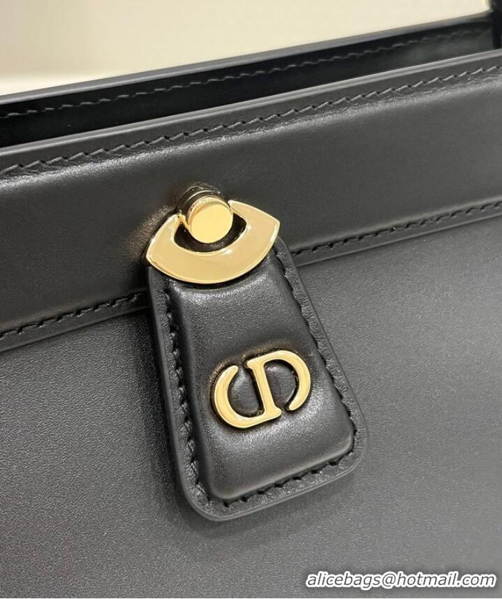 Top Quality SMALL DIOR KEY BAG Black Box Calfskin M1844O