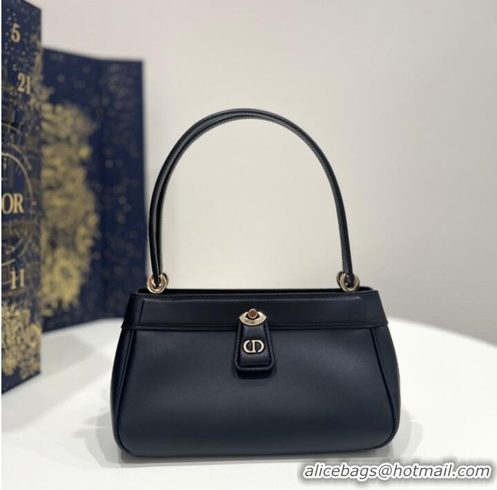 Top Quality SMALL DIOR KEY BAG Black Box Calfskin M1844O