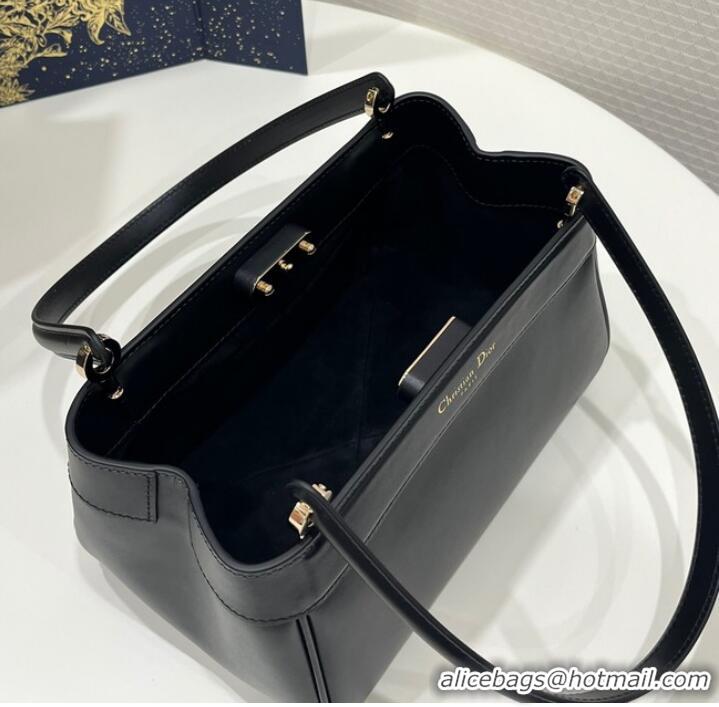 Top Quality SMALL DIOR KEY BAG Black Box Calfskin M1844O