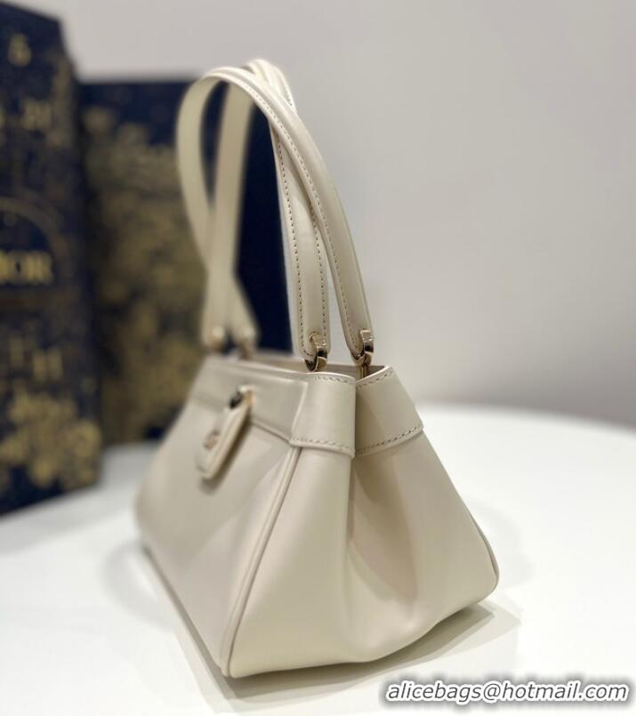 Famous Brand SMALL DIOR KEY BAG Dusty Ivory Box Calfskin M1844O