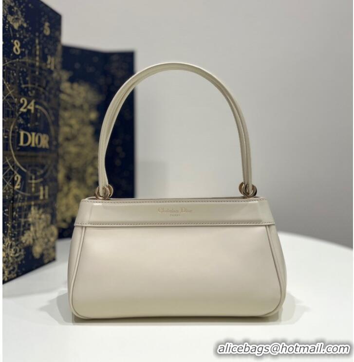 Famous Brand SMALL DIOR KEY BAG Dusty Ivory Box Calfskin M1844O