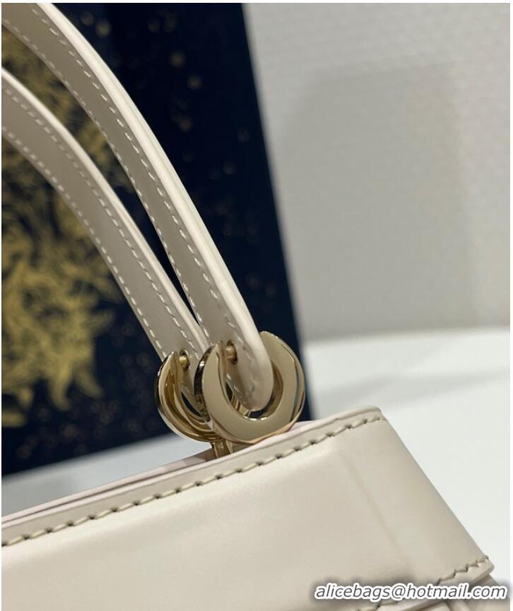 Famous Brand SMALL DIOR KEY BAG Dusty Ivory Box Calfskin M1844O