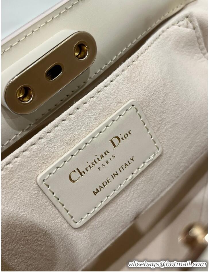 Famous Brand SMALL DIOR KEY BAG Dusty Ivory Box Calfskin M1844O