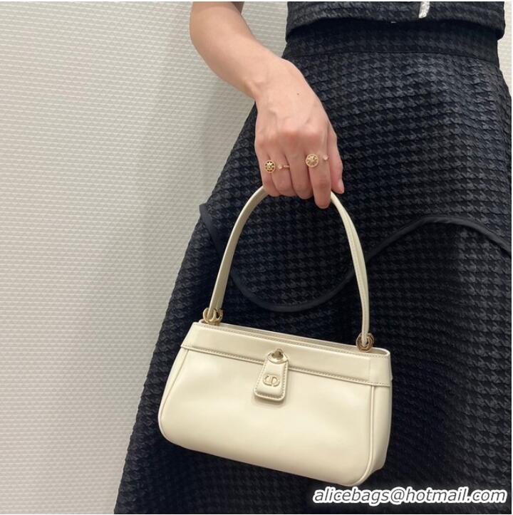 Famous Brand SMALL DIOR KEY BAG Dusty Ivory Box Calfskin M1844O