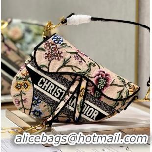 Promotional DIOR SADDLE BAG Natural Multicolor Dior Petites Fleurs Embroidery M0446CE