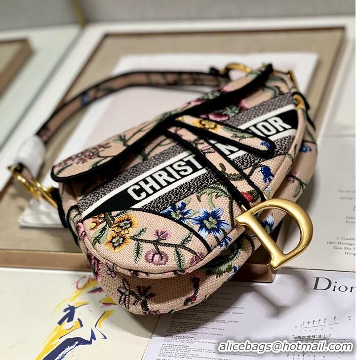 Promotional DIOR SADDLE BAG Natural Multicolor Dior Petites Fleurs Embroidery M0446CE