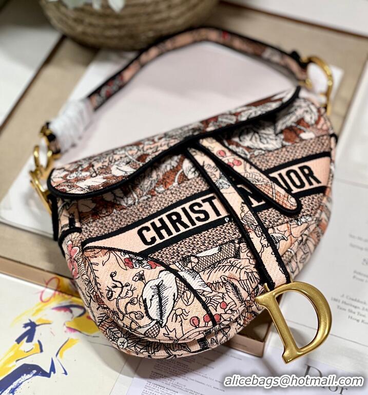 Top Quality DIOR SADDLE BAG Multicolor Embroidery M0446CE