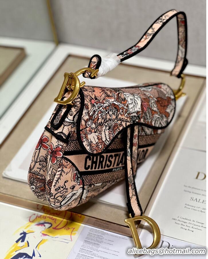 Top Quality DIOR SADDLE BAG Multicolor Embroidery M0446CE