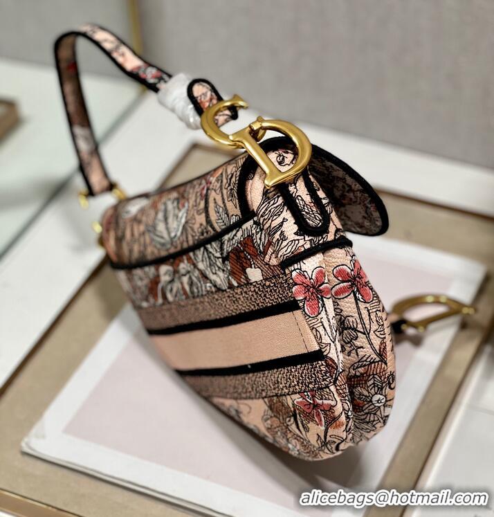 Top Quality DIOR SADDLE BAG Multicolor Embroidery M0446CE