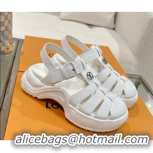 Good Looking Louis Vuitton LV Archlight Sandals in White Patent Leather 427122