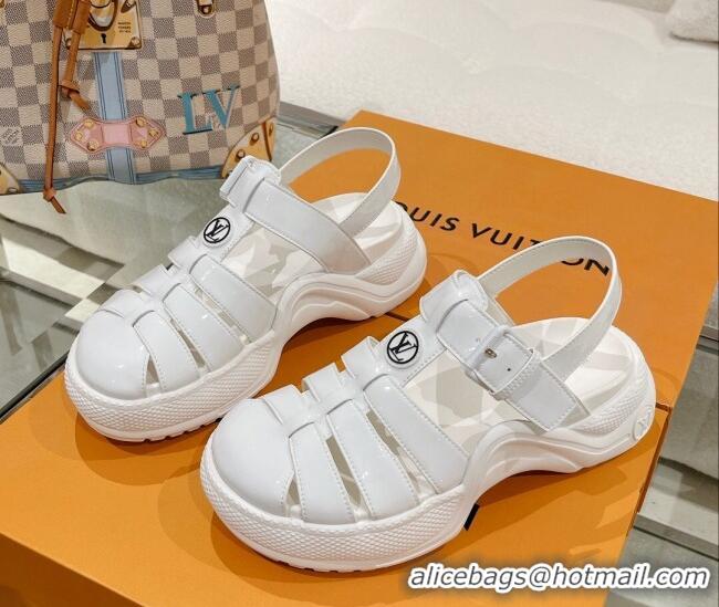 Good Looking Louis Vuitton LV Archlight Sandals in White Patent Leather 427122