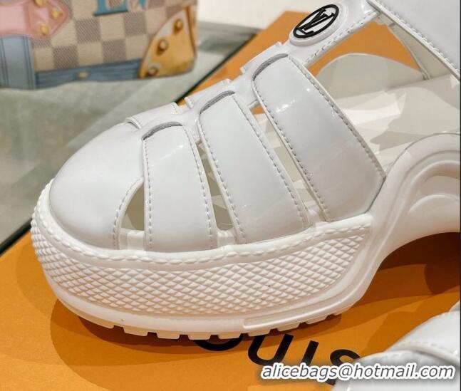 Good Looking Louis Vuitton LV Archlight Sandals in White Patent Leather 427122