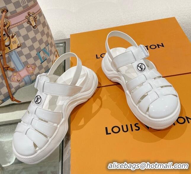 Good Looking Louis Vuitton LV Archlight Sandals in White Patent Leather 427122