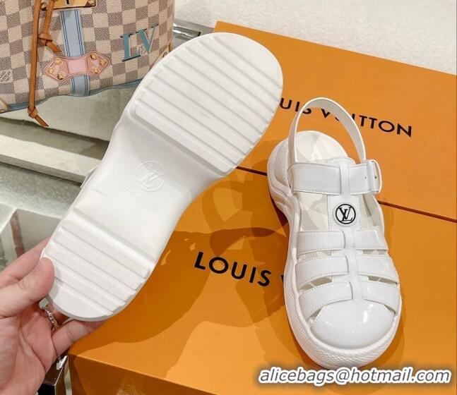 Good Looking Louis Vuitton LV Archlight Sandals in White Patent Leather 427122