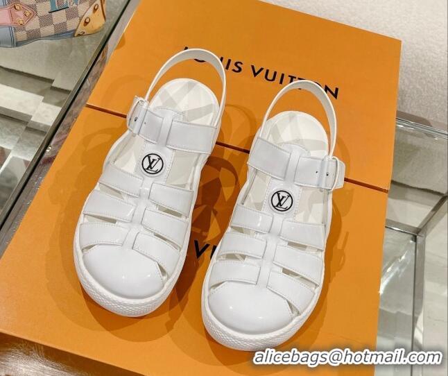 Good Looking Louis Vuitton LV Archlight Sandals in White Patent Leather 427122