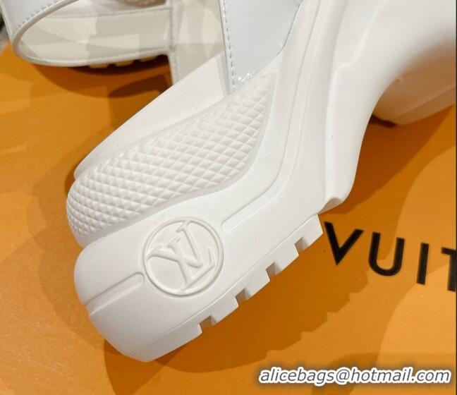 Good Looking Louis Vuitton LV Archlight Sandals in White Patent Leather 427122