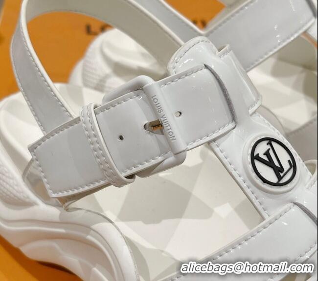 Good Looking Louis Vuitton LV Archlight Sandals in White Patent Leather 427122