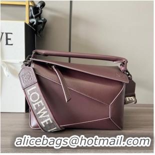 Buy Inexpensive Loewe Puzzle Bag Leather 052239 Wine