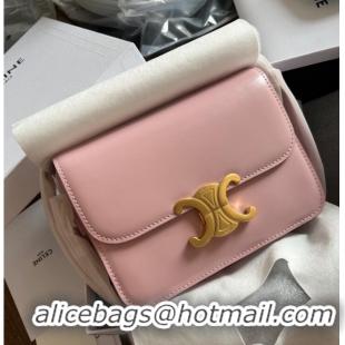 Reasonable Price Celine TEEN TRIOMPHE BAG IN SHINY CALFSKIN LIMESTONE 188423 pink