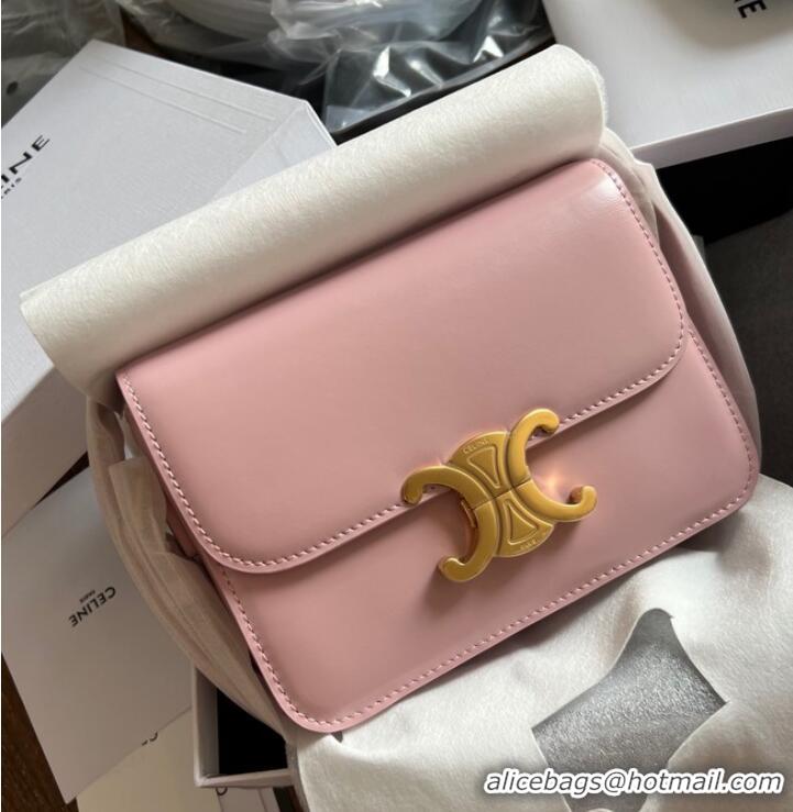 Reasonable Price Celine TEEN TRIOMPHE BAG IN SHINY CALFSKIN LIMESTONE 188423 pink