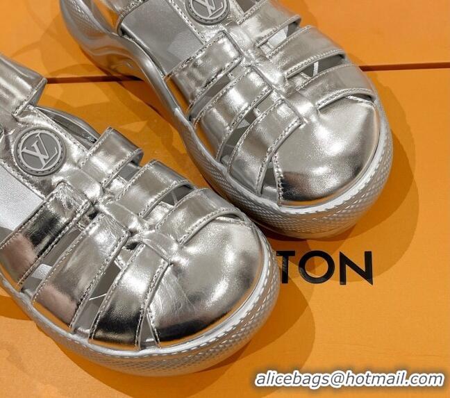 Top Design Louis Vuitton LV Archlight Sandals in Silver Patent Leather 427123