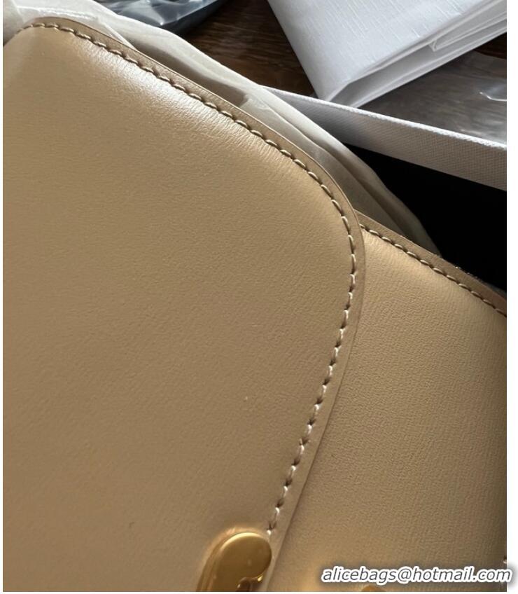 New Fashion Celine TEEN TRIOMPHE BAG IN SHINY CALFSKIN LIMESTONE 188423 Shallow apricot