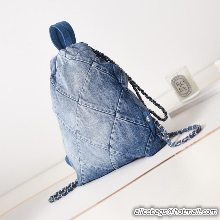 Traditional Discount LARGE BACK PACK CHANEL 22 AS3313 Denim