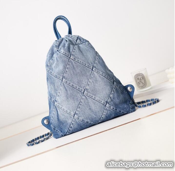 Traditional Discount LARGE BACK PACK CHANEL 22 AS3313 Denim