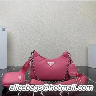 Popular Style Prada Padded nappa-leather Prada Re-Edition 2005 shoulder bag 1BH204 pink