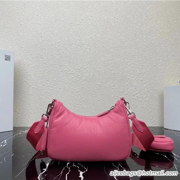 Popular Style Prada Padded nappa-leather Prada Re-Edition 2005 shoulder bag 1BH204 pink