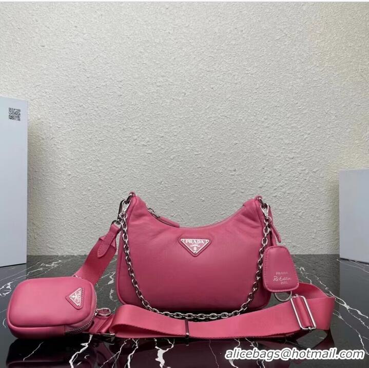 Popular Style Prada Padded nappa-leather Prada Re-Edition 2005 shoulder bag 1BH204 pink