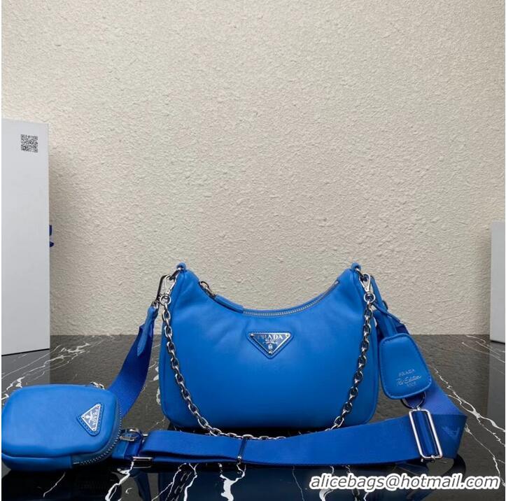 Reasonable Price Prada Padded nappa-leather Re-Edition 2005 shoulder bag 1BH204 blue