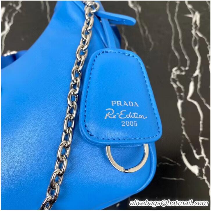 Reasonable Price Prada Padded nappa-leather Re-Edition 2005 shoulder bag 1BH204 blue