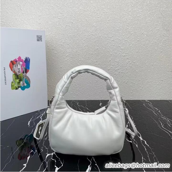 Cheapest Prada Soft padded nappa leather mini-bag 1BA384 White