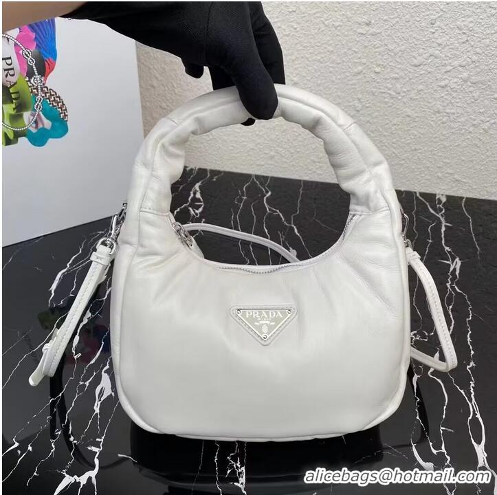 Cheapest Prada Soft padded nappa leather mini-bag 1BA384 White