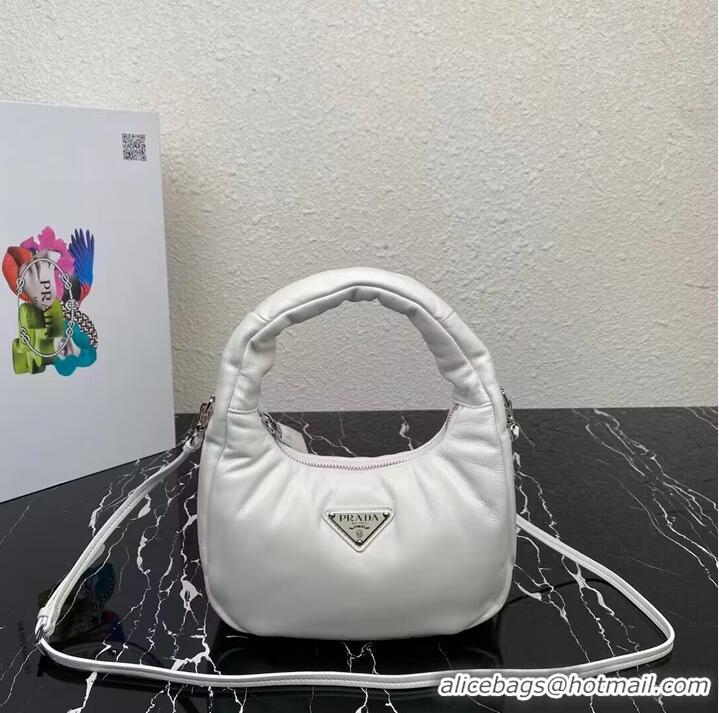 Cheapest Prada Soft padded nappa leather mini-bag 1BA384 White