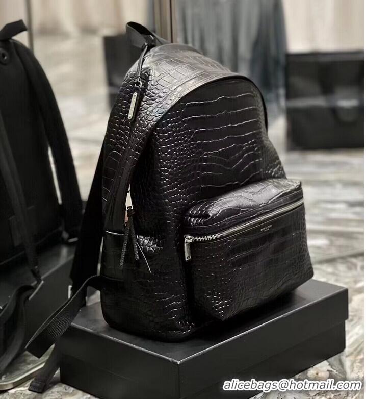 Good Looking SAINT LAURENT LEATHER large knapsack Y886653 black