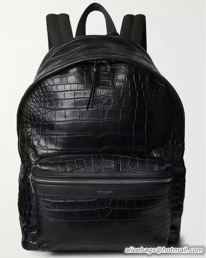 Good Looking SAINT LAURENT LEATHER large knapsack Y886653 black