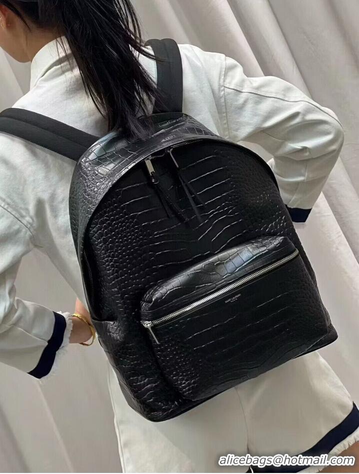 Good Looking SAINT LAURENT LEATHER large knapsack Y886653 black