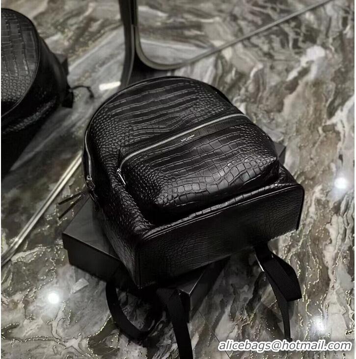 Good Looking SAINT LAURENT LEATHER large knapsack Y886653 black