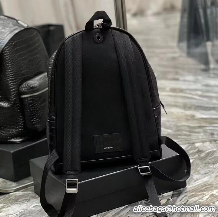 Good Looking SAINT LAURENT LEATHER large knapsack Y886653 black