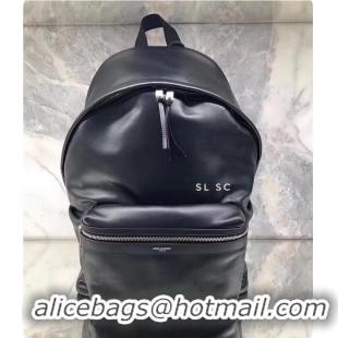 Famous Brand SAINT LAURENT LEATHER small knapsack Y886654 black