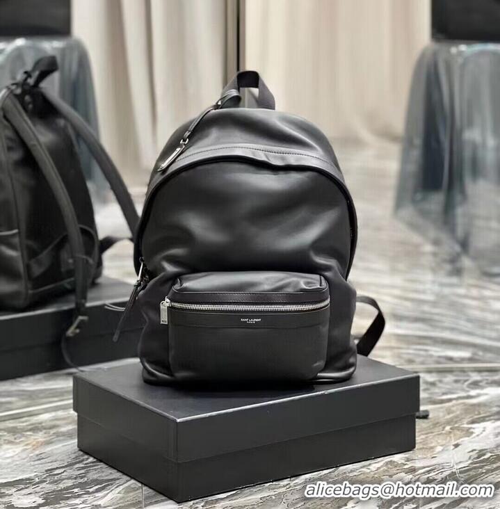 Famous Brand SAINT LAURENT LEATHER small knapsack Y886654 black