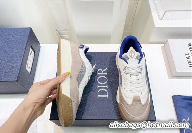 Shop Duplicate Dior B713 Cactus Jack Sneakers in Leather and Mesh White/Grey 100977