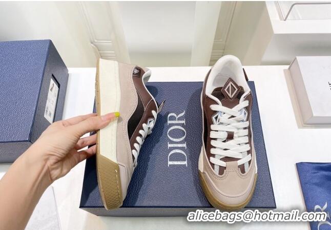 Popular Style Dior B713 Cactus Jack Sneakers in Leather and Mesh Brown/Grey 2100979