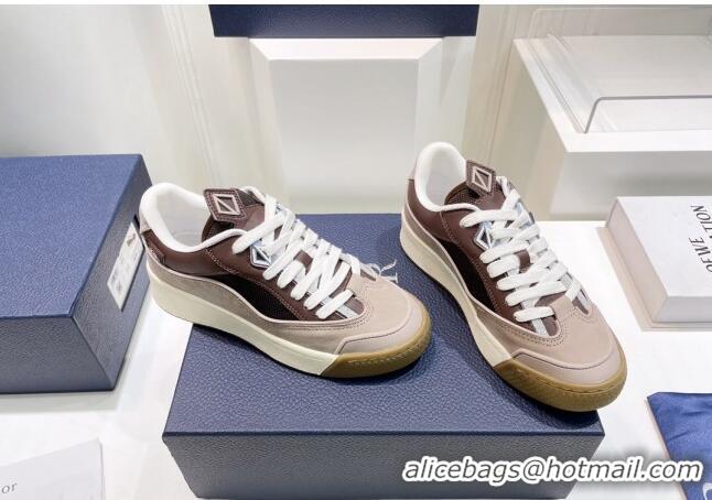 Popular Style Dior B713 Cactus Jack Sneakers in Leather and Mesh Brown/Grey 2100979