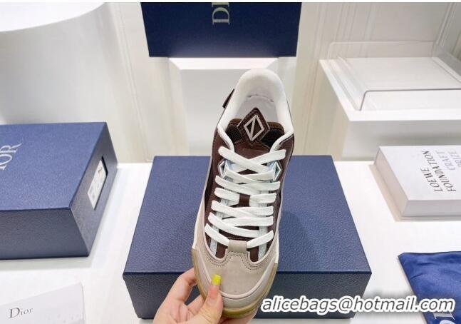 Popular Style Dior B713 Cactus Jack Sneakers in Leather and Mesh Brown/Grey 2100979