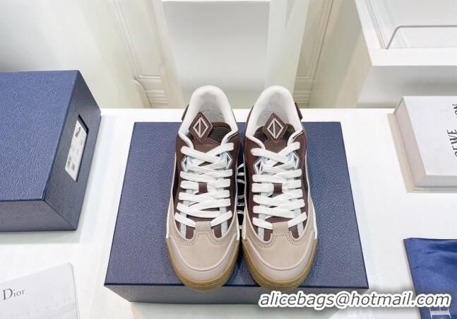 Popular Style Dior B713 Cactus Jack Sneakers in Leather and Mesh Brown/Grey 2100979