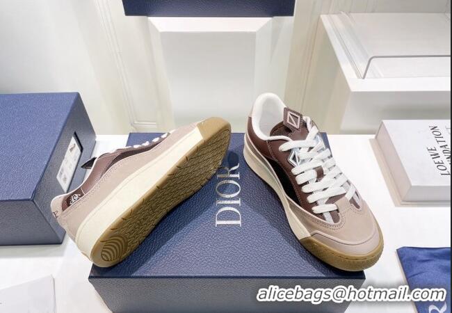 Popular Style Dior B713 Cactus Jack Sneakers in Leather and Mesh Brown/Grey 2100979